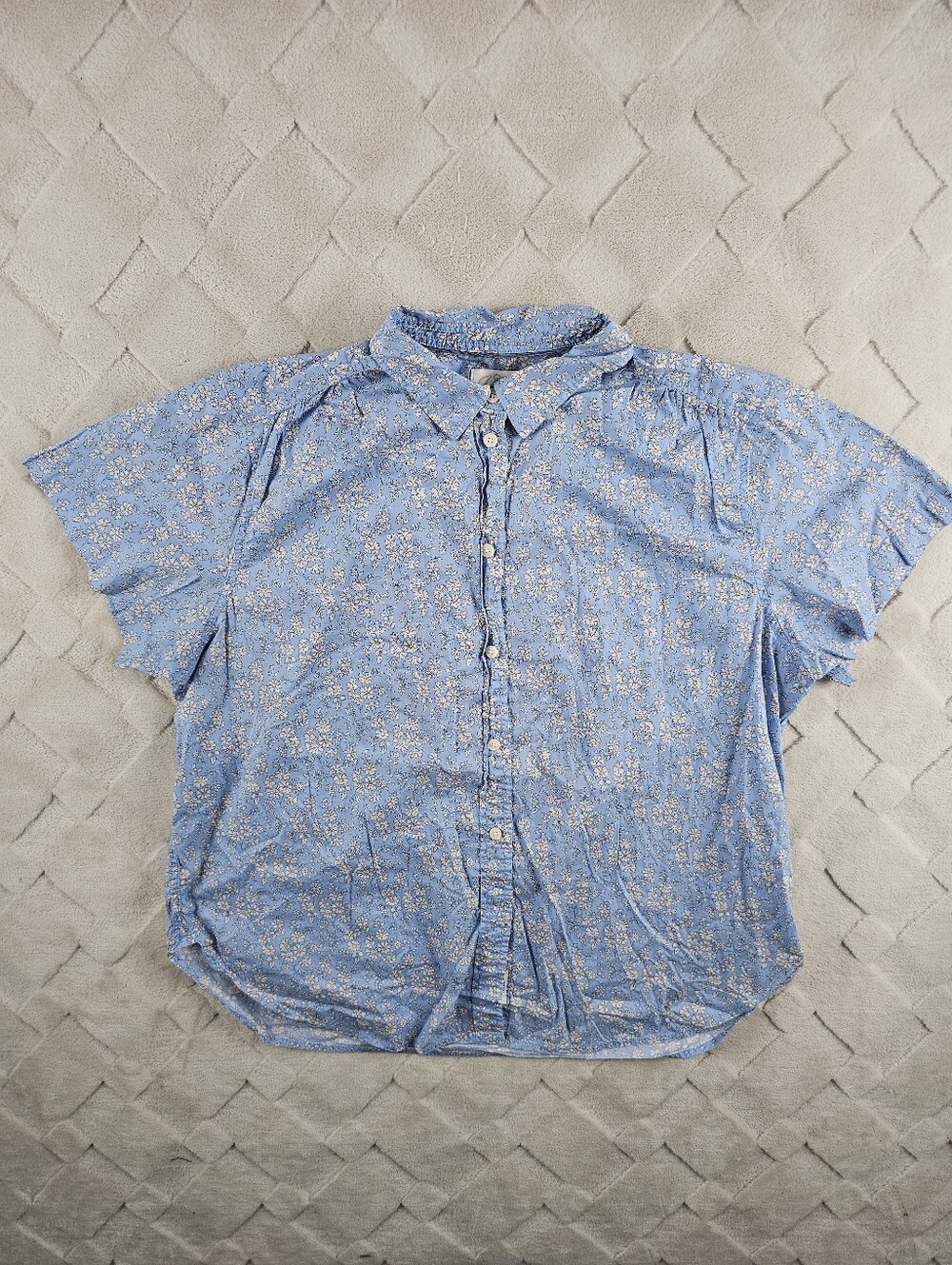 J.Crew Classic Fit Short Sleeve Shirt Womens 8 in Liberty Capel floral